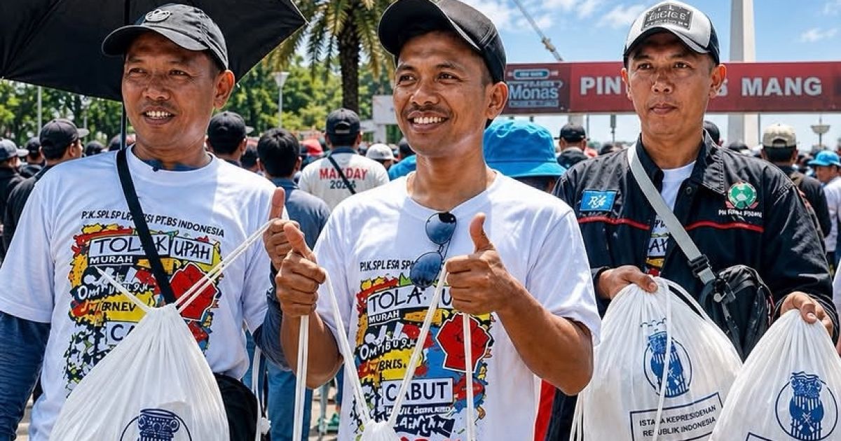 Pemerintah melalui Perum Bulog turut mewarnai momentum tersebut dengan membagikan ratusan ribu paket sembako kepada para buruh /Instagram