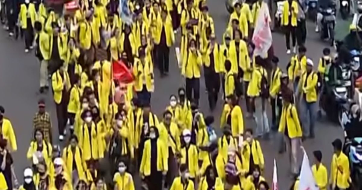Aksi Unjuk Rasa (AUR) mahasiswa di kawasan Bundaran HI, Jakarta Pusat/instagram