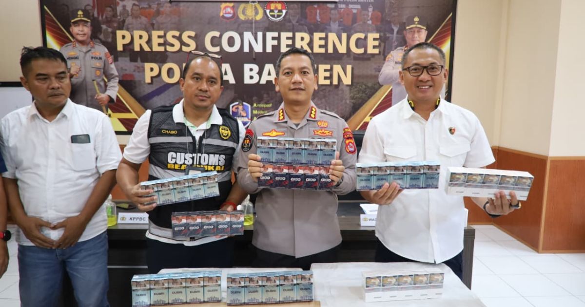 Polda Banten Sita 44.500 Bungkus Rokok Ilegal, Tiga Orang Diamankan