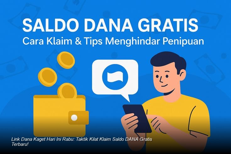 Ilustrasi tangan memegang smartphone dengan notifikasi amplop digital DANA berwarna merah menyala.