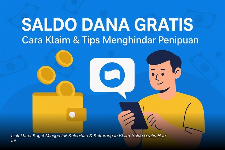 Ilustrasi tangan meraih amplop digital berwarna merah cerah di layar smartphone yang menampilkan logo aplikasi DANA.