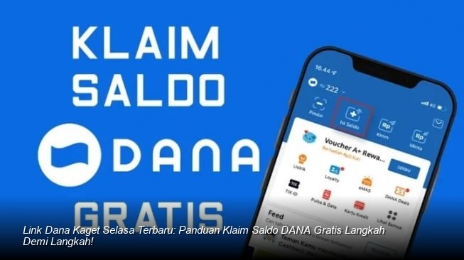 Ilustrasi tangan memegang smartphone yang menampilkan notifikasi amplop digital berwarna merah dari fitur Dana Kaget.