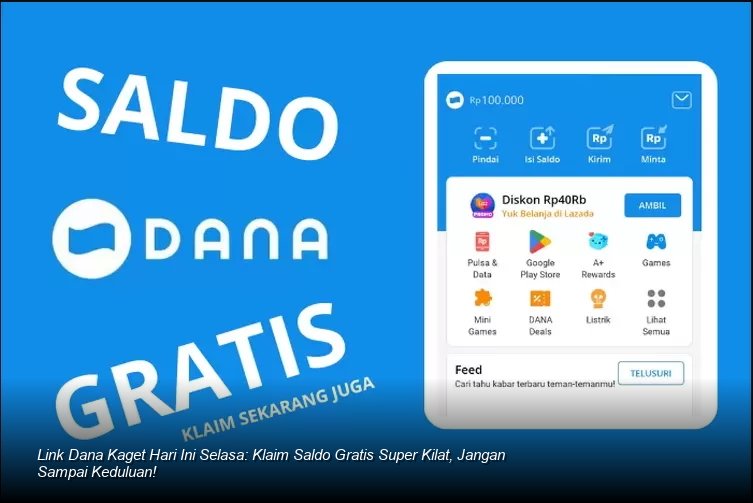 Ilustrasi tangan memegang smartphone dengan notifikasi amplop digital merah dari aplikasi DANA muncul di layar.