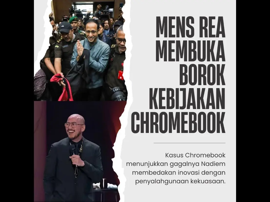 Mens Rea Nadiem Makarim Terbukti di Persidangan, Klaim Politisasi Dinilai Alasan Lemah