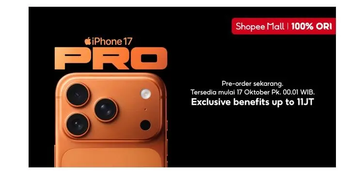 Pre-Order iPhone 17 Series di Shopee Mall Mulai 10 Oktober!