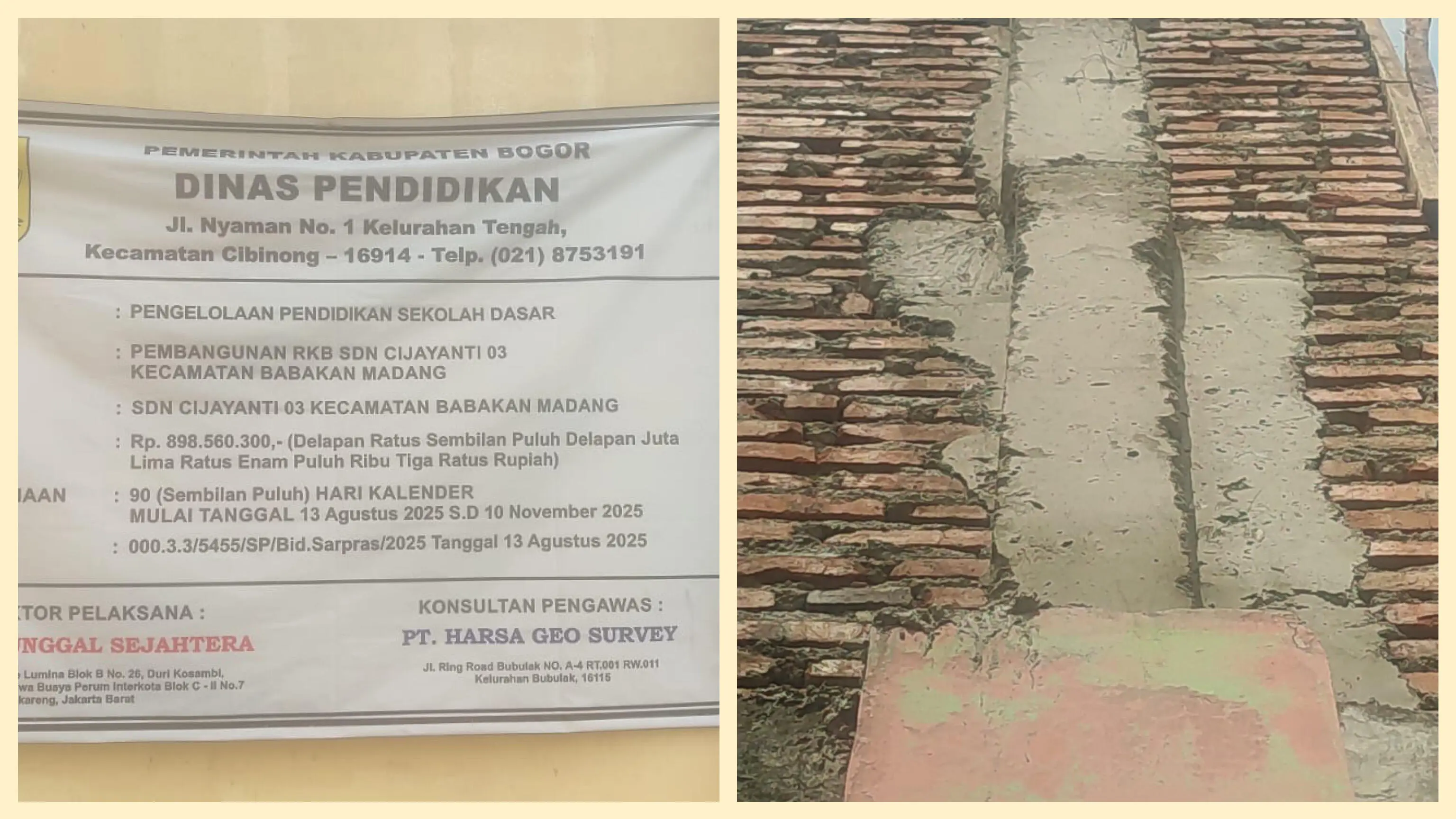 Proyek RKB SDN Cijayanti 03 Diduga Langgar Standar Kualitas