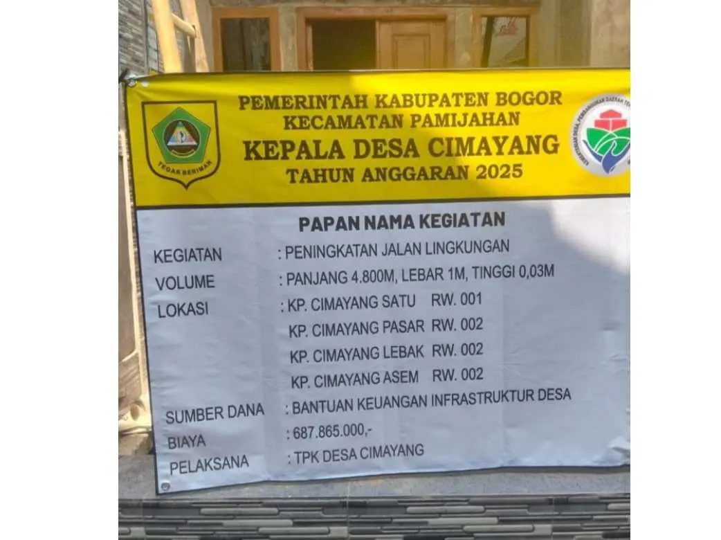 Desa Cimayang Laksanakan Pembangunan Infrastruktur Tahun 2025 Lewat Bankeu