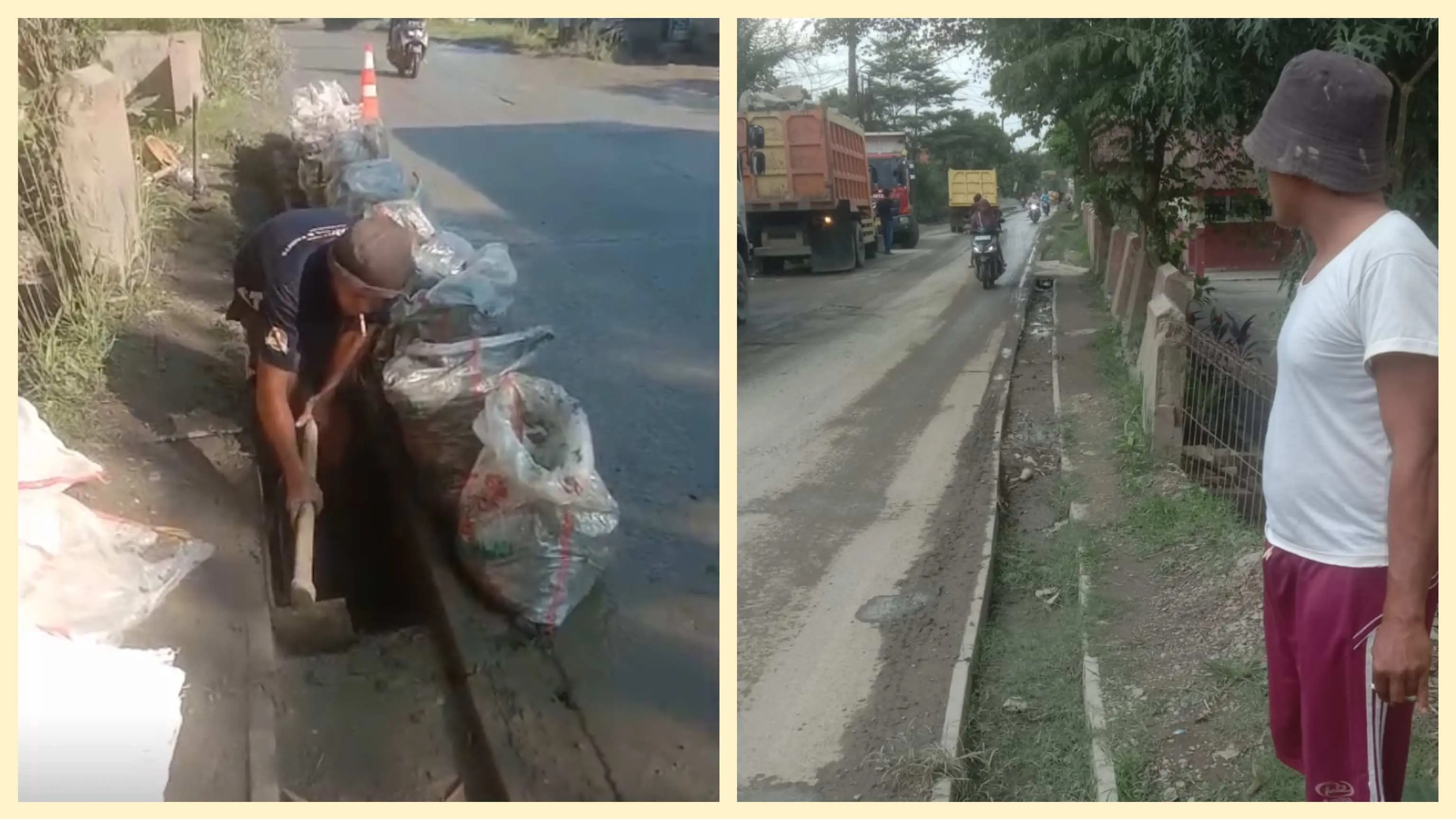 Gotong Royong Bersihkan Selokan di Desa Sukasari Rumpin, Tertimbun Tanah dan Sampah?