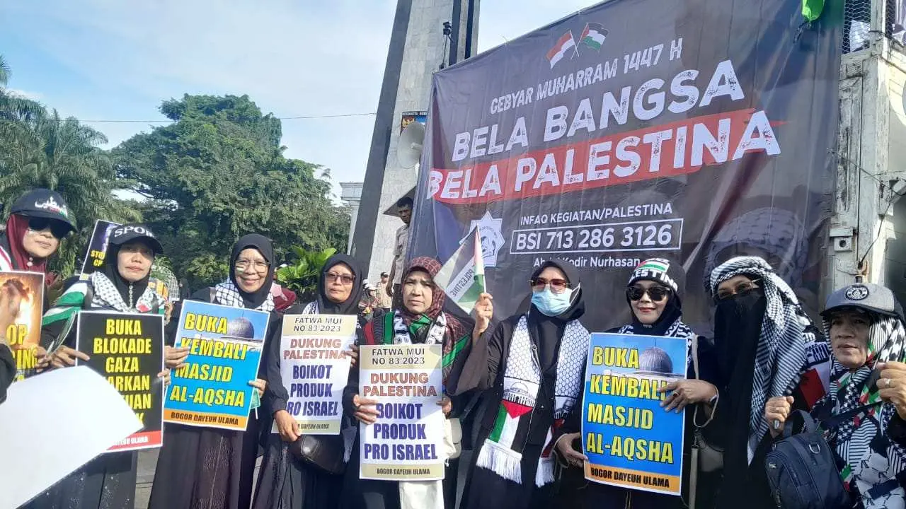 Bogor Kembali Bangkit, Ukhuwah Islamiyah Menggema dari Tugu Kujang untuk Palestina