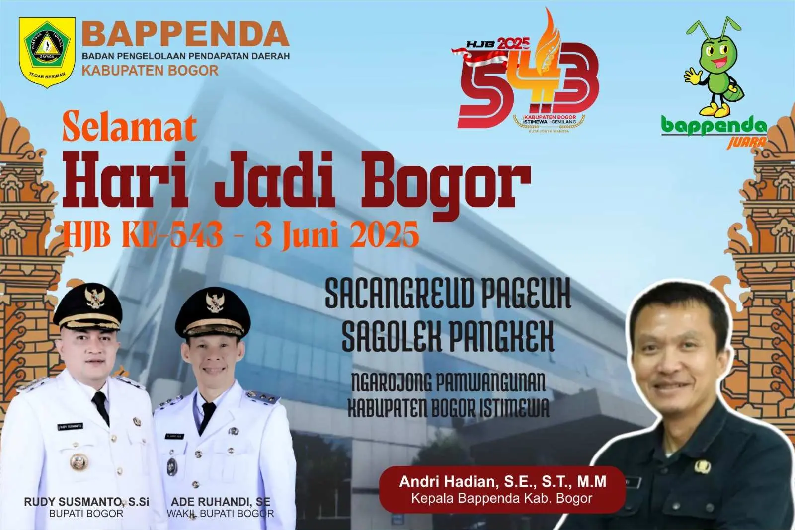 Bappenda Kabupaten Bogor Mengucapkan Selamat Hari Jadi Bogor Ke-543