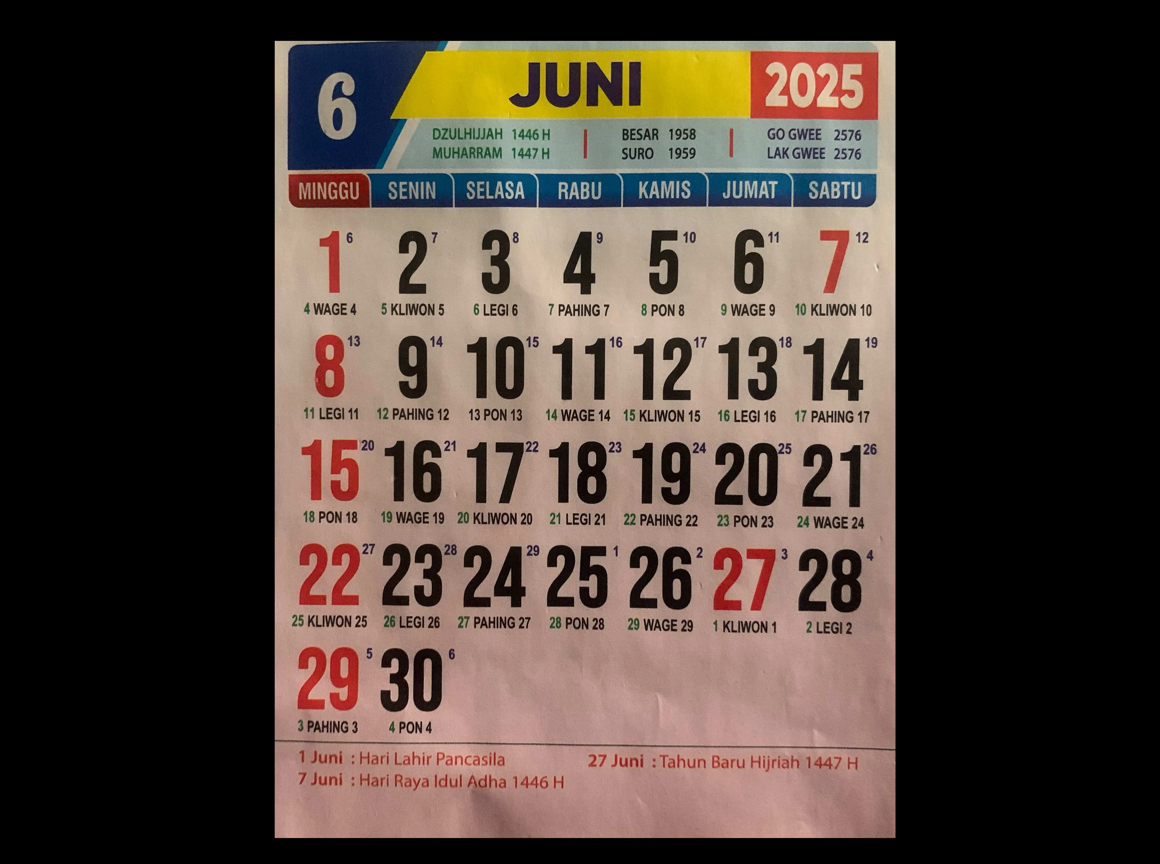 Daftar Hari Libur Juni 2025, Ada Idul Adha dan Tahun Baru Islam