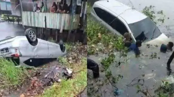 Mobil Rombongan Siswa SD Tercebur Sungai di Muning Tengah Kondisi Terbalik Viral, Padahal Mau Ikutan Lomba