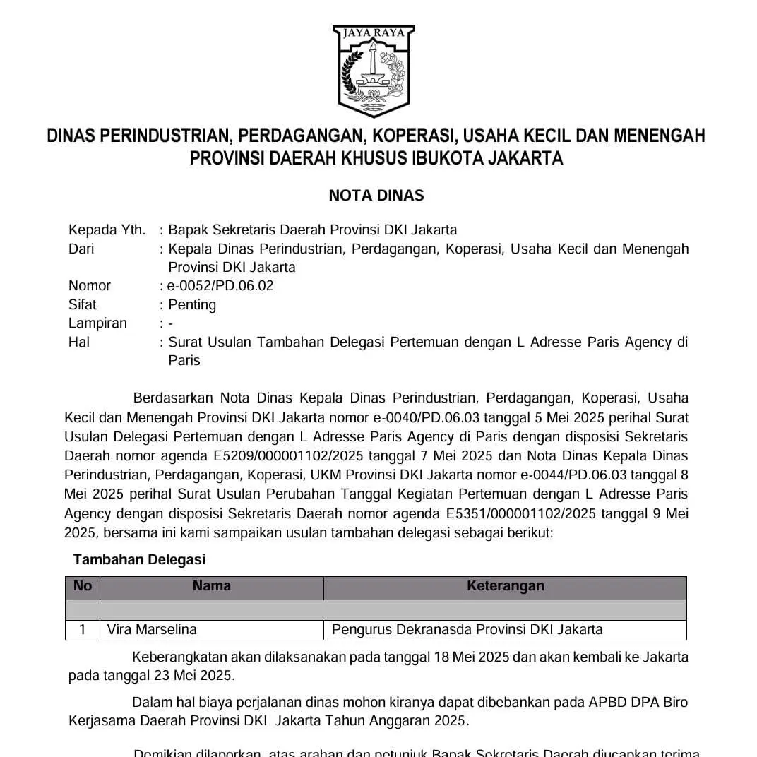 Nama Istri Kadis Pariwisata DKI Tiba-Tiba Muncul di Delegasi Luar Negeri, Jadi Sorotan Pakai Dana APBD
