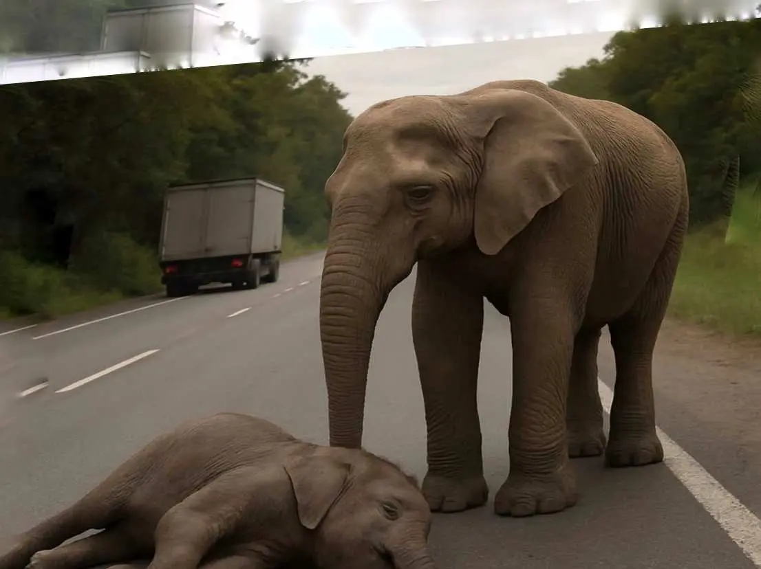 Kisah Pilu Gajah Tertabrak Truk di Malaysia; Sang Induk Menolak Pergi dari Jasad Anaknya