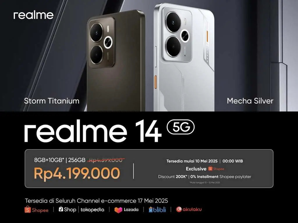 realme 14 Series 5G Debut di Indonesia, Siap Menjadi Pilihan Smartphone Performa Gaming Next Level di Kelas Mid range