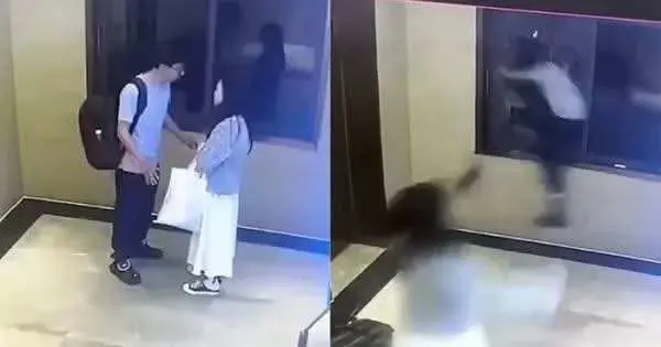 Pria di China Lompat dari Jendela Hotel Saat Pertengkaran dengan Kekasihnya, Rekaman CCTV Viral