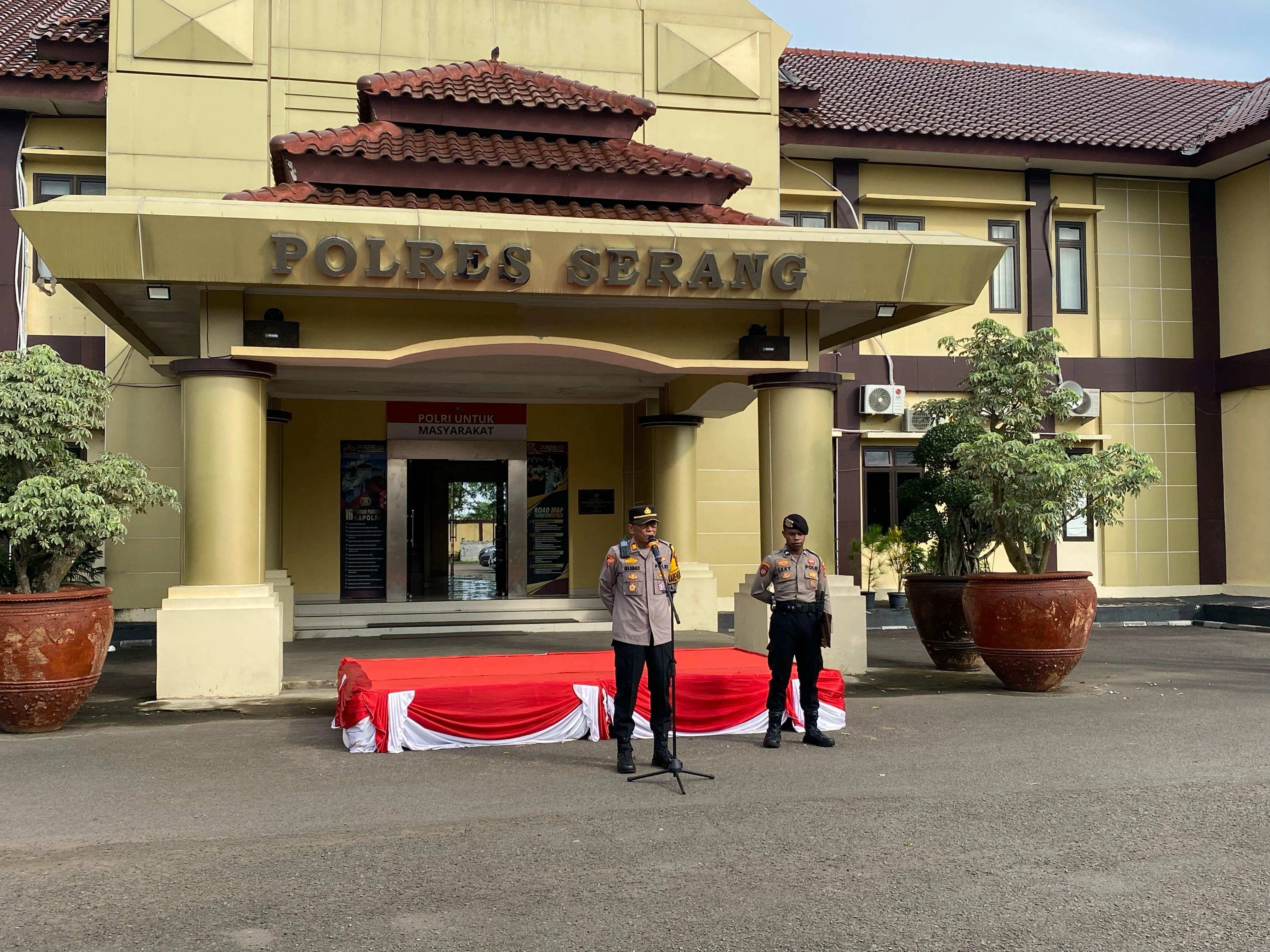 Polres Serang Siagakan Personel Satgas Terkait Pemungutan Suara Ulang Pilkada Kabupaten Serang Tahun 2025