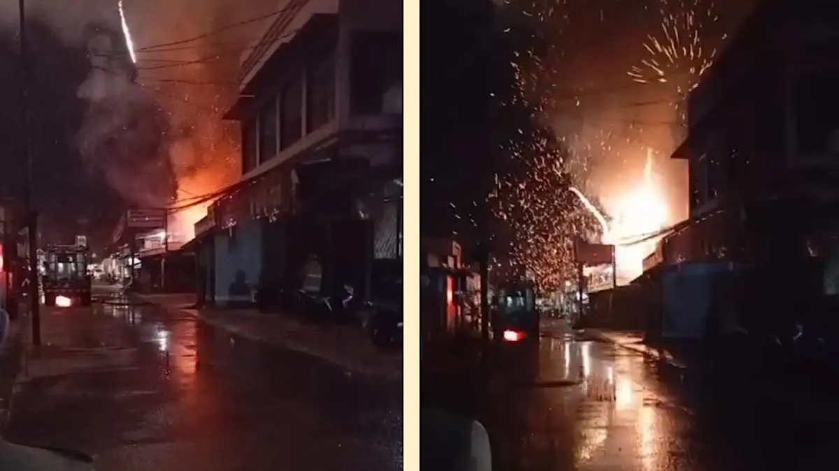 Kebakaran di Pasar Leuwiliang, Lalap Toko Mainan: Kembang Api Menyala Berhamburan ke Langit