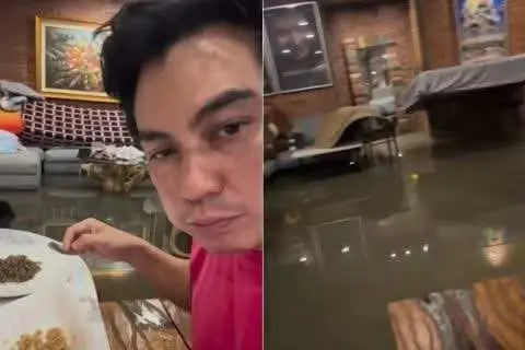 Rumah Baim Wong Kebanjiran saat Sahur, Luna Maya Jadi Kepo? Tetap Santai Nikmati Nasi Goreng