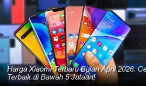 Tampilan elegan dari sebuah smartphone Xiaomi terbaru dengan desain *bezel* tipis, diletakkan di atas permukaan kaca reflektif dalam suasana studio minimalis.