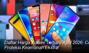 Smartphone Xiaomi dengan layar lengkung yang elegan menampilkan antarmuka keamanan biometrik, diletakkan di atas meja marmer bersih dengan pencahayaan studio yang futuristik.