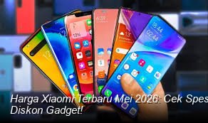 Tampilan elegan dari berbagai model smartphone Xiaomi terbaru yang disusun rapi di atas meja kaca dengan pencahayaan studio yang profesional.