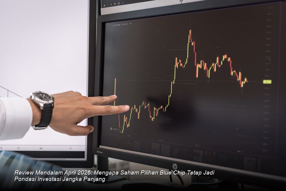 Grafik lilin (candlestick) saham berwarna hijau yang menunjukkan tren kenaikan stabil di atas rata-rata pergerakan harga, mencerminkan optimisme pasar.