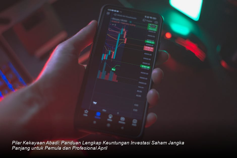 Visualisasi grafik harga saham berwarna hijau yang menunjukkan tren kenaikan jangka panjang yang stabil di atas rata-rata pergerakan harga.