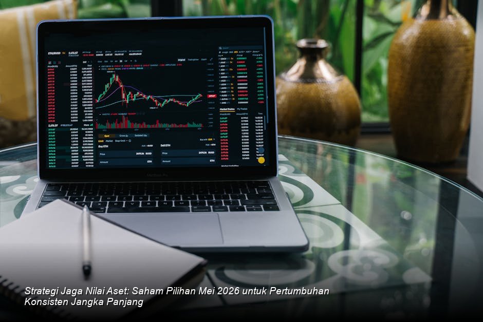 Visualisasi modern dari grafik pergerakan harga saham berwarna hijau yang menembus level resistensi, melambangkan optimisme pasar modal.