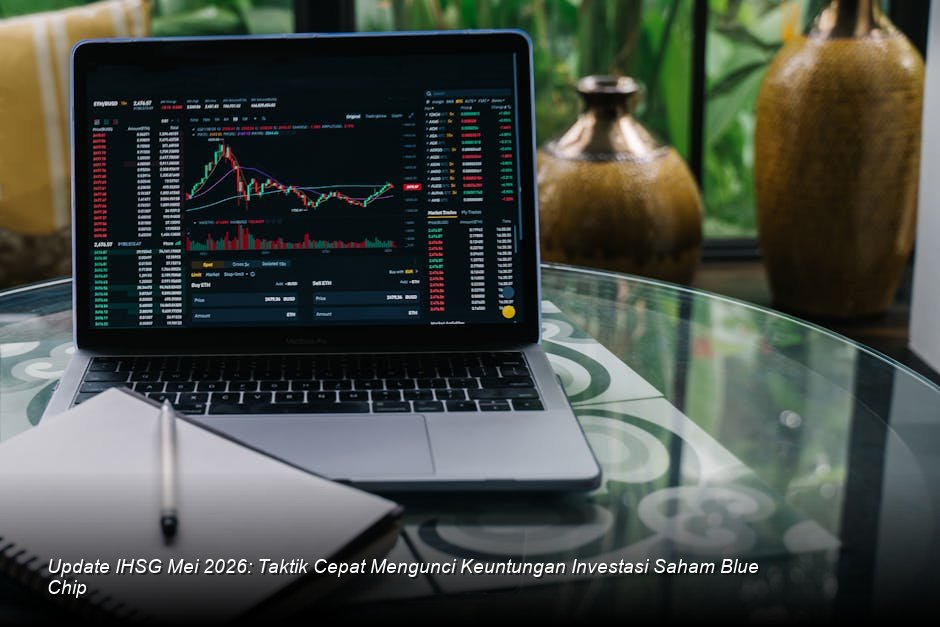 Tampilan grafik saham berwarna hijau cerah yang menunjukkan tren kenaikan stabil pada layar monitor bursa saham modern.